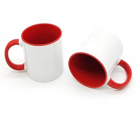 Süblimasyon İçi Kırmızı Renkli Porselen Kupa