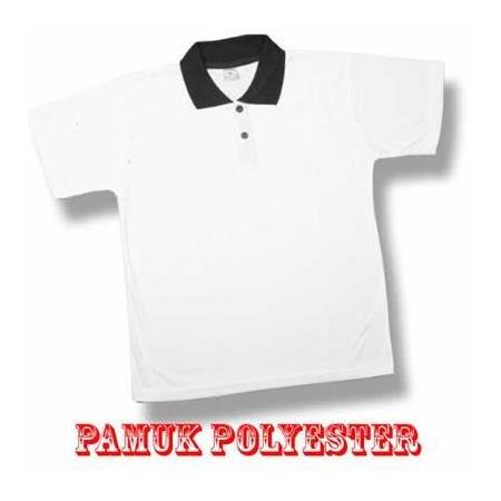 Süblimasyon Pamuk Polyester Polo Yaka Siyah T-Shirt